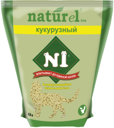 Наполнитель N1 NATUReL Кукурузный Комкующийся 4,5 л