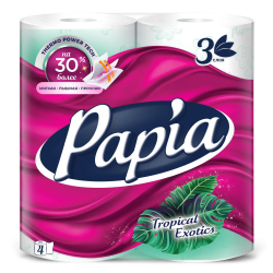 Papia Туалетная бумага Тропическая Экзотика 3сл 4рул