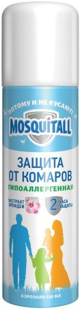 MOSQUITALL Аэрозоль Гипоаллергенная защита от Комаров 150мл