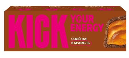 KICK YOUR ENERGY Батончик Соленая Карамель в Карамельном Шоколаде 45гр