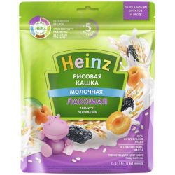 HEINZ ЛАКОМАЯ Кашка Рисовая Абрикос, Чернослив с Молоком {с 5 мес} Doy Pack 170г.