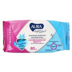 Aura Tropic Coctail Влажные салфетки с Антибактериальным эффектом 60шт