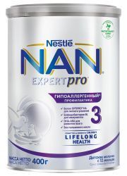 NAN Optipro HA-3 Гипоаллергенное Детское Молочко {с 12 мес} 400г.