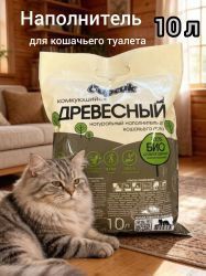 Наполнитель для кошачьего туалета Барсик Древесный Комкующийся/Барсик Древесный Комкующийся 10л
