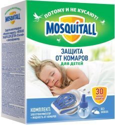 MOSQUITALL Комплект Нежная Защита для Детей от Комаров (Электрофумигатор+Жидкость 30 ночей) {с 12 м} 30мл