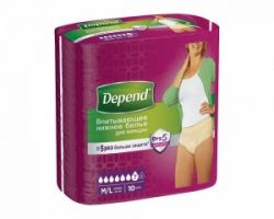Depend Бельё впитывающее для Женщин M/L размер (44-50) 10шт