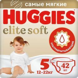 Huggies Elite Soft Подгузники 5 {42шт} 12-22кг