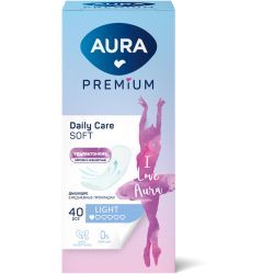 AURA Прокладки женские ежедневные ультратонкие LIGHT 40шт