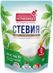 NOVASWEET Подсластитель Стевия (дой пак) 200гр