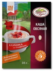 КУБАНСКАЯ КУХНЯ Каша Овсяная Клубника/Сливки (25 1)(Шоу-бокс) 35г