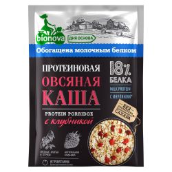 BIONOVA Протеиновая Каша Овсяная с Клубникой Быстрого Приготовления 40 гр