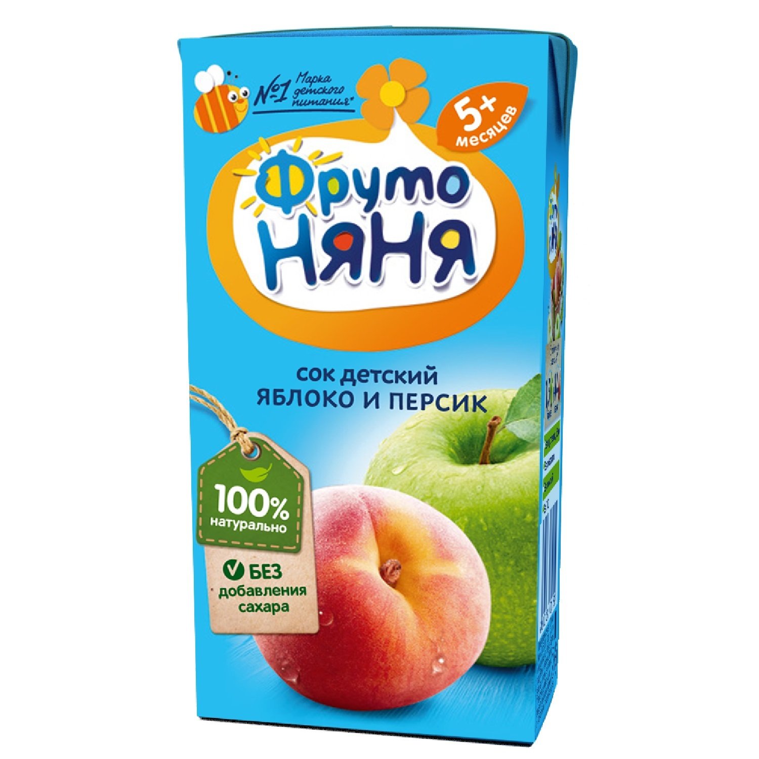 ФрутоНяня Сок Яблочно-Персиковый б/сах. с 5 мес 0,2л - Юг-market