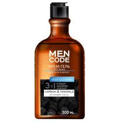 Men Code Крем-гель для душа DEEP CLEANING с экстрактами угля и минералов (флакон/флиптоп) 300мл