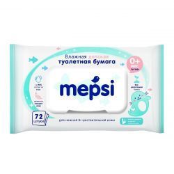 Mepsi Влажная детская туалетная бумага 72шт