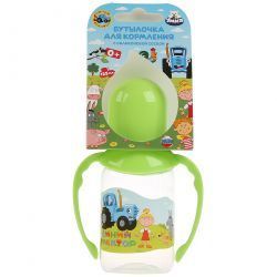 УМка Бутылочка из ПП с ручками и силиконовой соской Синий трактор 125мл