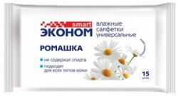 Эконом Smart N15 Влажные Салфетки Ромашка 15шт