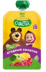 МАША и МЕДВЕДЬ Пюре Ягодный Салатик {с 5 мес} (Гуалапак) 85г