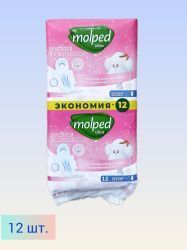 Molped Прокладки Гигиенические ULTRA НОЧНЫЕ DUO с крылышками 6 капель 12шт