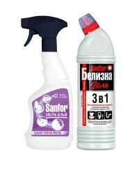 Sanfor Набор Спрей Универсал (Ультра Белый), 500 мл + Белизна гель , 500 г (1+1 ВЫГОДНАЯ ПОКУПКА) 500мл+500г