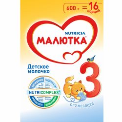 МАЛЮТКА -3 {600г.} Детское Молочко {с 12 мес} 600г.