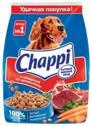 Сухой корм для собак Chappi Сытный Мясной Обед Говядина по-Домашнему 2,5кг