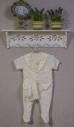 Комплект 3х пр. для мал.(комбинезон с кор.рук.+жилетик с атласным воротником+берет) интерлок р.62