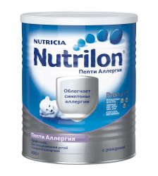 NUTRILON ПЕПТИ-АЛЛЕРГИЯ Лечебная Смесь при кож.симтом.аллергии к белкам кор.мол {с рождения} 400г.