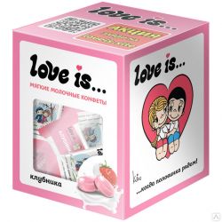 Жев.Конфета LOVE IS Сливочная со вкусом Клубники 105гр