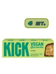 KICK VEGAN&GLUTEN FREE Батончик Халва с Корицей с Семенами Тыквы и Кунжута в Тёмном Шоколаде 45гр-4шт KICK VEGAN&GLUTEN FREE Батончик Халва с Корицей с Семенами Тыквы и Кунжута в Тёмном Шоколаде 45гр-4шт