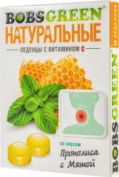 BOBSGREEN Леденцы Прополис с Мятой 32г