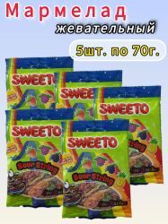 SWEETO Мармелад Жевательный Кислые Спагетти Фруктовый Микс 70г-5шт
