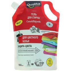 Qualita Гель для Стирки Цветного Белья {Дой-Пак} 33 стирок Новая Формула 1л
