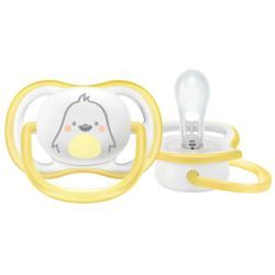 Avent Пустышка силиконовая Ultra Air для девочки (Пингвин) 0-6мес 1шт