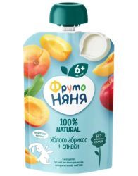 ФрутоНяня Пюре Яблоко, Абрикос со Сливками без сах {с 6 мес} {Гуалапак} 90г.