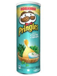 PRINGLES Чипсы Сметана и Зелень {19} 165г PRINGLES Чипсы Сметана и Зелень {19} 165г
