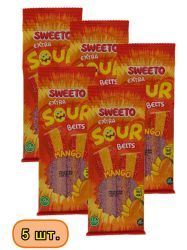 SWEETO Мармелад Жевательный Супер Кислый Ремешок Манго 75г-5шт