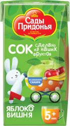 Сады Придонья Сок Яблочно-Вишневый Осветл. Восстан. б/сах (с 5 мес) LEAF 0,125л