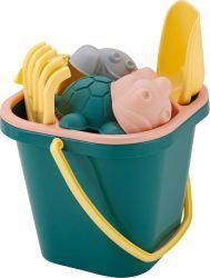 Песочный набор Follow Me Зелёный (ведерко,сито,совочек,грабельки,4 формочки) (8) 8шт 195х170х230см