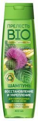 Прелесть БИО Шампунь «Восстановление и Укрепление» для Поврежденных и Сухих волос с Репейным маслом 400мл