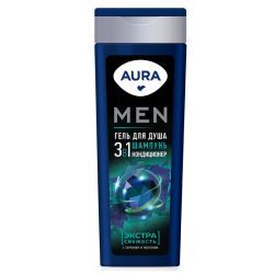 Aura Men Гель для душа 3в1 Экстра Свежесть {Флиптоп} 380мл