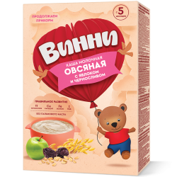 ВИННИ Каша Молочная Овсяная с Яблоком и Черносливом {с 5 мес} 200г