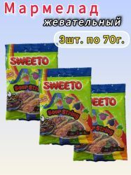 SWEETO Мармелад Жевательный Кислые Спагетти Фруктовый Микс 70г-3шт
