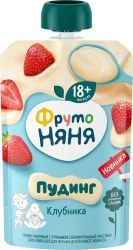 ФрутоНяня Пудинг Молочный Клубничный Стерилизованный м.д.ж. 2,0% {с 12 мес} Гуалапак 90гр