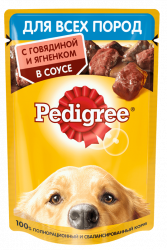 Pedigree пауч для взр.соб.Говядина /Ягнёнок 28 1 85г