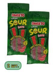 SWEETO Мармелад Жевательный Супер Кислый Ремешок Арбуз 75г-2шт