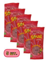 SWEETO Мармелад Жевательный Супер Кислые Палочки Клубника 75г-5шт