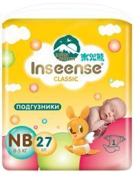Inseense Classic Подгузники NB (27шт) (жёлтая) 0-5кг