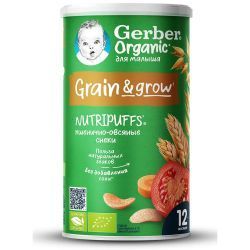 GERBER Снеки Пшенично-Овсяные Томат Морковь {с 12 мес} 35г