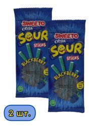 SWEETO Мармелад Жевательный Супер Кислые Палочки Ежевика 75г-2шт