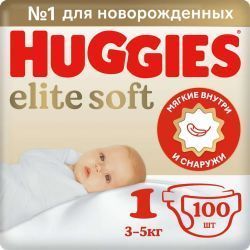 Huggies Elite Soft Подгузники 1 {50шт} 3-5кг